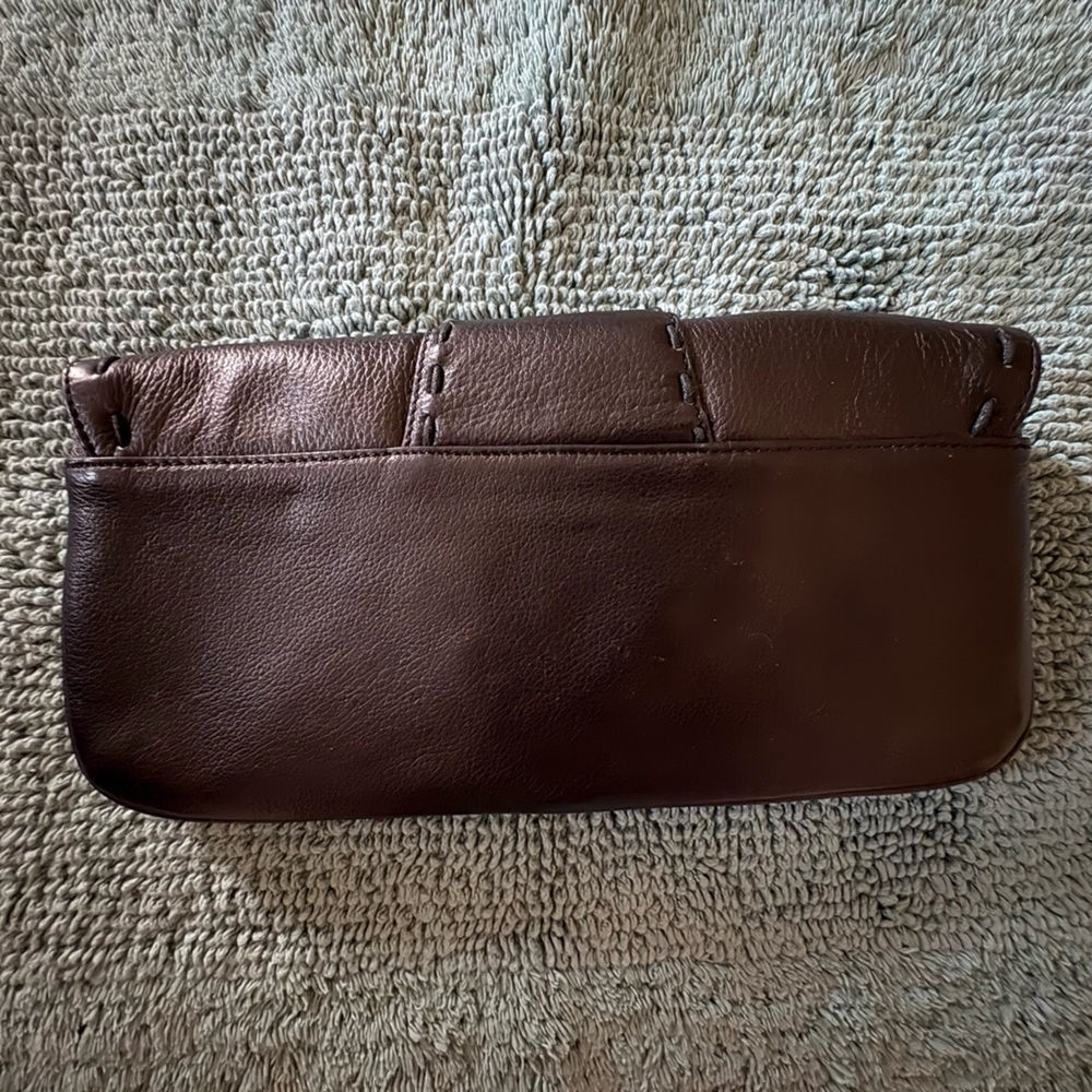NWOT Coldwater Creek Women’s Boho Leather Metal Cane Flower Clutch Bag - Picture 3 of 3